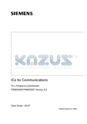 PMB2306 datasheet - PLL-Frequency Synthesizer PMB2306R/PMB2306T Version 2.2