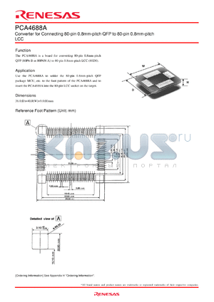 PCA4688A datasheet - Converter for Connecting 80-pin 0.8mm-pitch QFP to 80-pin 0.8mm-pitch LCC