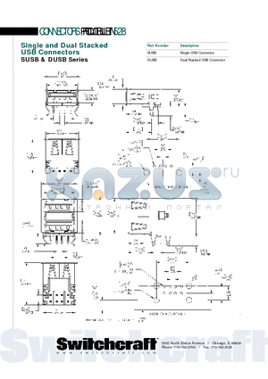 SUSB datasheet - Single and Dual Stacked USB Connectors