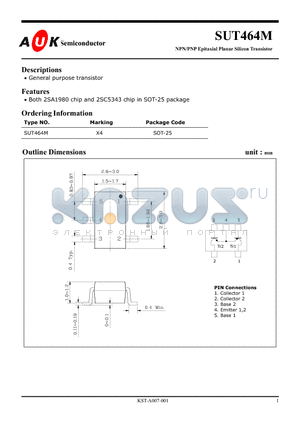 SUT464M datasheet - NPN/PNP Epitaxial Planar Silicon Transistor