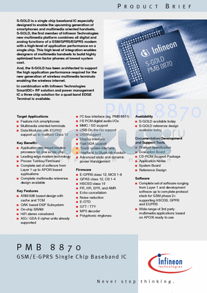 PMB8870 datasheet - single chip baseband IC