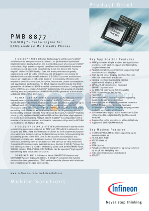 PMB8877 datasheet - S-GOLD3 - Turbo Enginefor