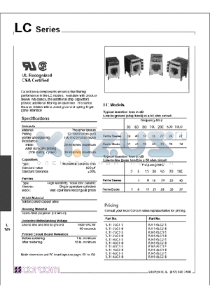 RJ11-2LC1-B datasheet - TYPICAL INSERTION LOSS IN DB LINE-TO-GROUND (STOP BAND) IN A 50 OHM CIRCUIT