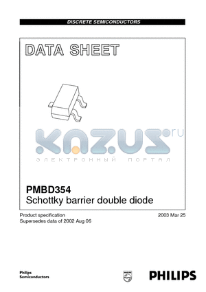 PMBD354 datasheet - Schottky barrier double diode