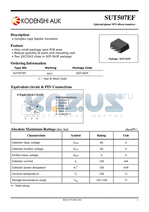 SUT507EF datasheet - Epitaxial planar NPN silicon transistor