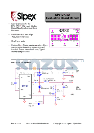 SP6127 datasheet - Evaluation Board Manual