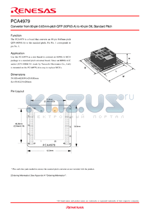 PCA7750G02 datasheet - Converter from 80-pin 0.65mm-pitch QFP