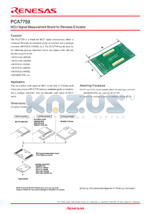 PCA7759 datasheet - MCU Signal Measurement Board for Renesas Emulator