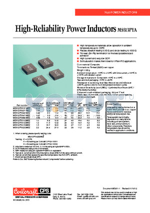 MS513PYA datasheet - High-Reliability Power Inductors