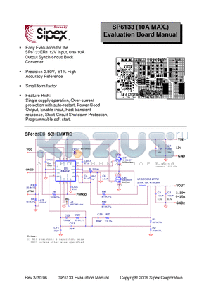 SP6133ER1 datasheet - Evaluation Board Manual