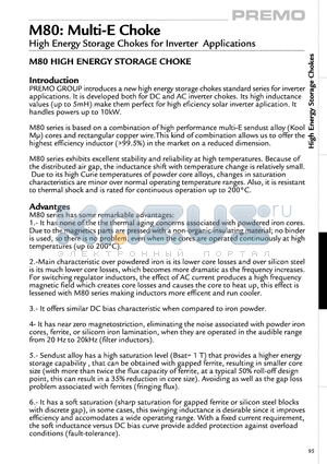 M80-9-10 datasheet - High Energy Storage Chokes for Inverter Applications