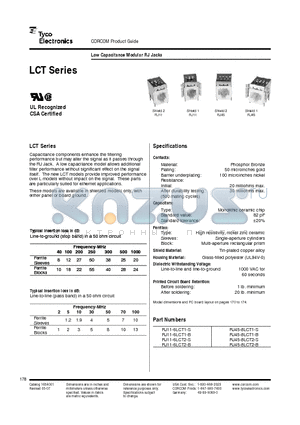 RJ11-6LCT2-S datasheet - Low Capacitance Modular RJ Jacks