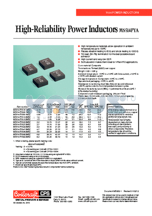 MS514PYA datasheet - High-Reliability Power Inductors