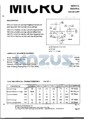 MS51DA datasheet - RED LED LAMPS