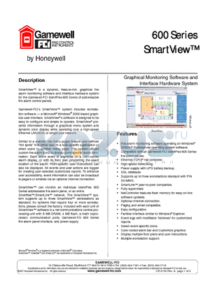 SV-NC-F datasheet - Graphical Monitoring Software and Interface Hardware System