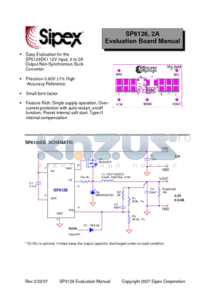 SP6126EB datasheet - Evaluation Board Manual