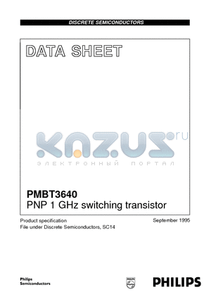 PMBT3640 datasheet - PNP 1 GHz switching transistor