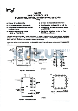 M8086 datasheet - M8288 BUS CONTROLLER FOR M8066,M8088,M80186 PROCESSORS