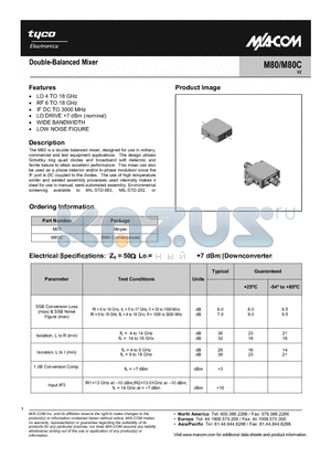 M80C datasheet - Double-Balanced Mixer