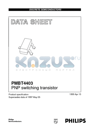PMBT4403 datasheet - PNP switching transistor