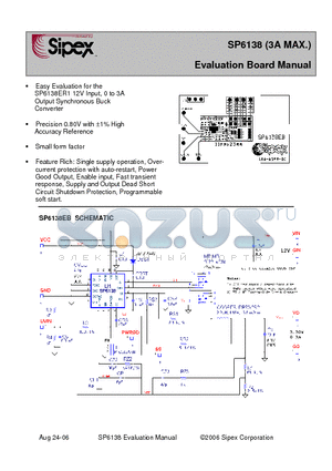 SP6138ER1 datasheet - Evaluation Board Manual