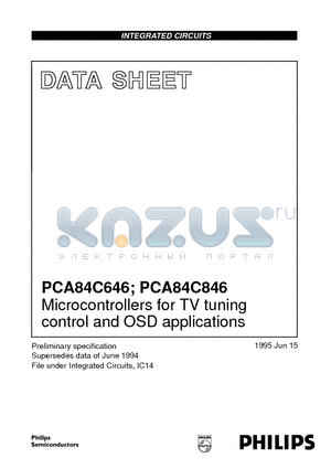 PCA84C846 datasheet - Microcontrollers for TV tuning control and OSD applications