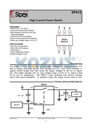 SP619EK-L datasheet - High Current Power Switch