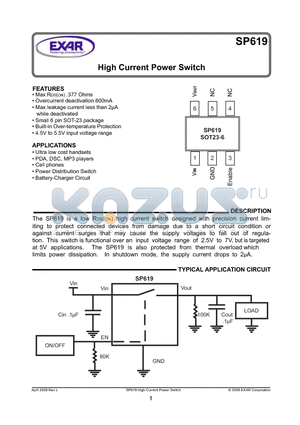 SP619EK-L datasheet - High Current Power Switch