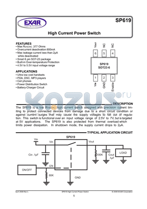 SP619EK-L/TR datasheet - High Current Power Switch