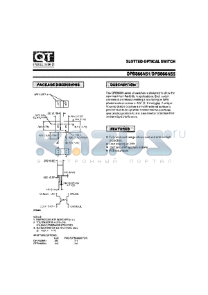 OPB866N51 datasheet - SLOTTED OPTICAL SWITCH