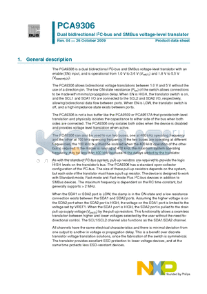 PCA9306D datasheet - Dual bidirectional I2C-bus and SMBus voltage-level translator