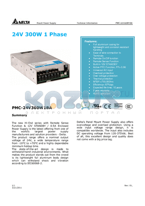 PMC24V100W3BA datasheet - 24V 300W 1 Phase