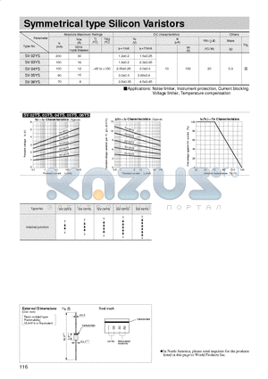 SV02YS datasheet - Symmetrical type Silicon Varistors