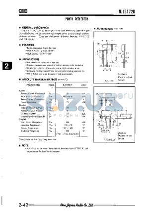 NJL5172K-F datasheet - PHOTO REFLECTOR