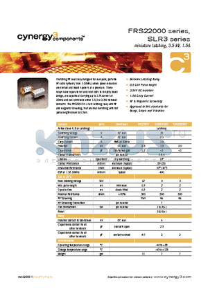 SLR3 datasheet - miniature latching, 3.5 kV, 1.5A