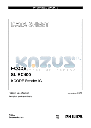 SLRC400 datasheet - IgCODE Reader IC