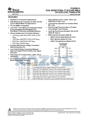 PCA9306IDCURQ1 datasheet - DUAL BIDIRECTIONAL I2C BUS AND SMBus VOLTAGE-LEVEL TRANSLATOR