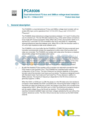 PCA9306GM datasheet - Dual bidirectional I2C-bus and SMBus voltage-level translator