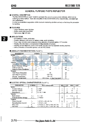 NJL5196K-F20 datasheet - GENERAL PURPOSE PHOTO REFLECTOR