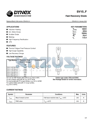 SV15 datasheet - Fast Recovery Diode
