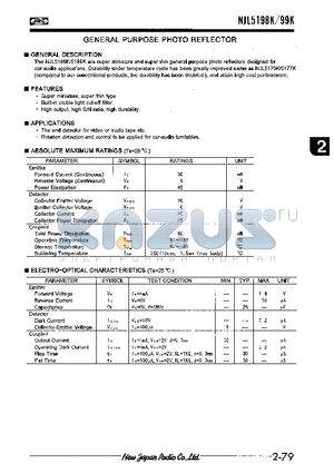 NJL5198K-F1 datasheet - GENERAL PURPOSE PHOTO REFLECTOR