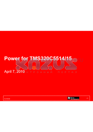 SLVA400B datasheet - Power for TMS320C5514/15