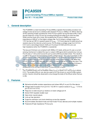 PCA9509 datasheet - Level translating I2C-bus/SMBus repeater