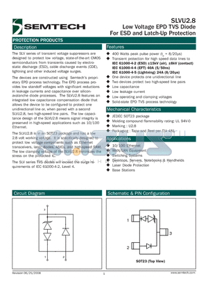 SLVU2.8 datasheet - Low Voltage EPD TVS Diode For ESD and Latch-Up Protection