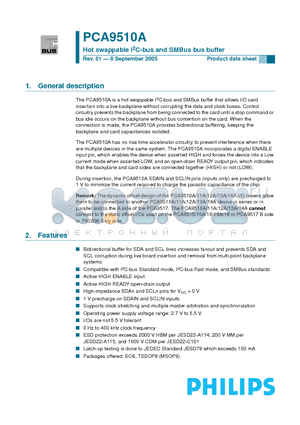 PCA9510AD datasheet - Hot swappable I2C-bus and SMBus bus buffer