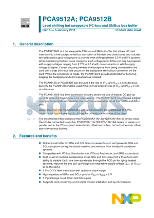 PCA9512A datasheet - Level shifting hot swappable I2C-bus and SMBus bus buffer