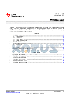 SLVU653 datasheet - TPS8125xEVM