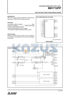 M81712FP datasheet - HIGH VOLTAGE THREE PHASE BRIDGE DRIVER