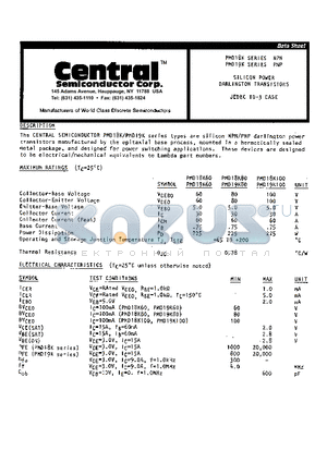 PMD18K100 datasheet - SILICON POWER DARINGTON TRANSISTORS