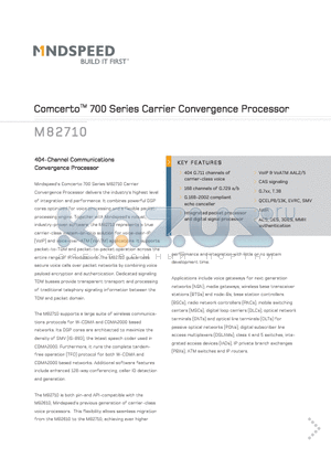 M82710 datasheet - ComcertoTM 700 Series Carrier Convergence Processor